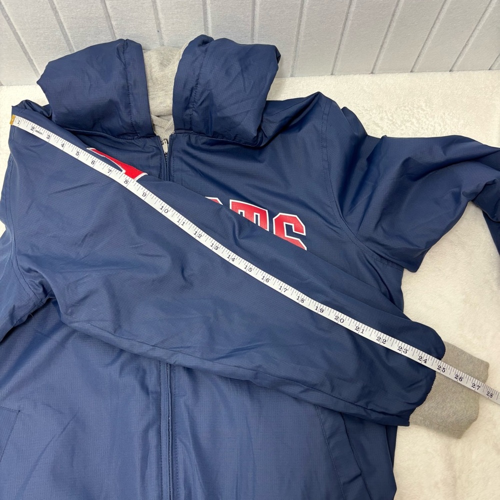 NFL New England Patriots reversible Blue Gray Jacket with Logo Size M - Picture 12 of 13